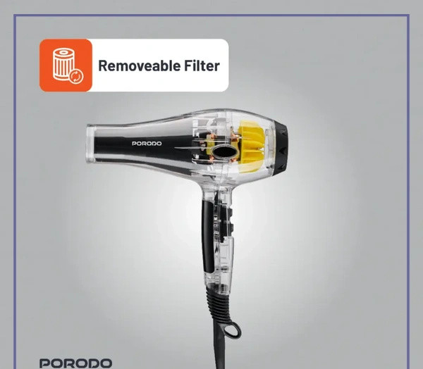 سشوار پرودو Porodo Crystal Shell Hair Drye PD-LFST106-BK (E)