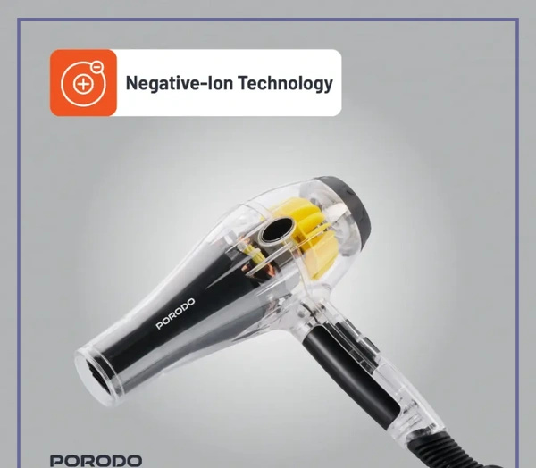 سشوار پرودو Porodo Crystal Shell Hair Drye PD-LFST106-BK (E)