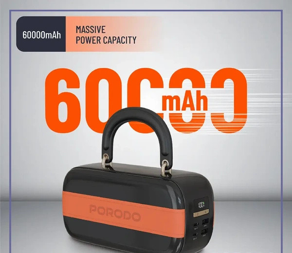 پاوربانک 100وات 60000 پرودو Porodo Sway power bank PDPBFCH092BK (E)