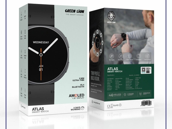 ساعت هوشمند گرین لاین Green Lion Atlas Smart Watch GNATLSWA63BK (E)