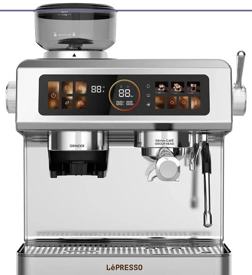 دستگاه قهوه ساز نیمه اتوماتیک با پنل کنترل لمسی لپرسو Lepresso Deliziosa Coffee Machine LPCFFSCM0098SL (E)