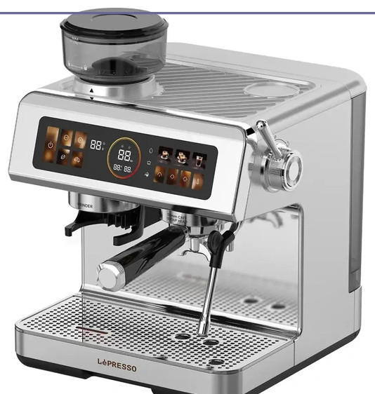 دستگاه قهوه ساز نیمه اتوماتیک با پنل کنترل لمسی لپرسو Lepresso Deliziosa Coffee Machine LPCFFSCM0098SL (E)