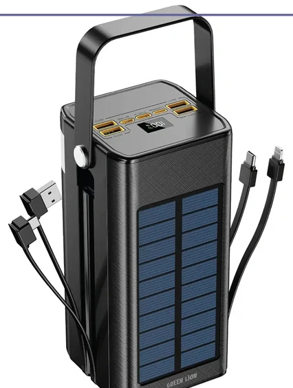 پاوربانک خورشیدی گرین لاین GREEN LION SOLAR X 100000MAH POWER BANK GNSOLXPB100BK (E)