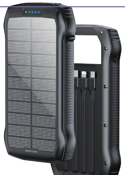 پاوربانک خورشیدی 20 وات 20000 گرین لاین GREEN LION Solar Force POWER BANK GNSOLF20PBBK (E)