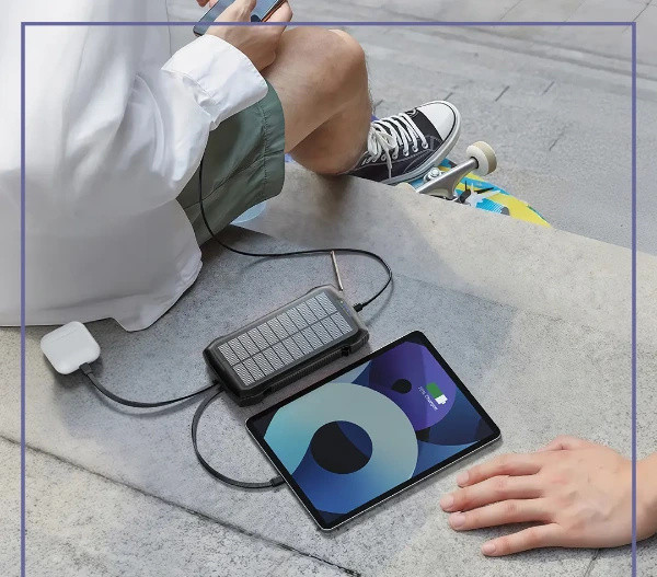 پاوربانک خورشیدی 20 وات 20000 گرین لاین GREEN LION Solar Force POWER BANK GNSOLF20PBBK (E)