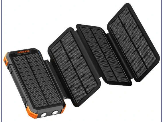 پاوربانک خورشیدی 20 وات 20000 پرودو Porodo Power Bank 4-Panel Solar PDPBFCH070BK (E)