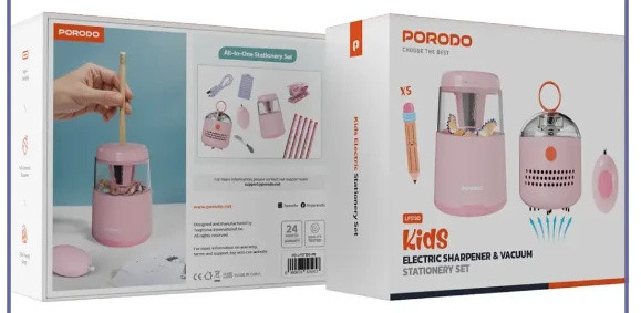 ست لوازم تحریر شارژی کودکان پرودو Porodo Kids Electric Stationary Set PDLFST130 (E)