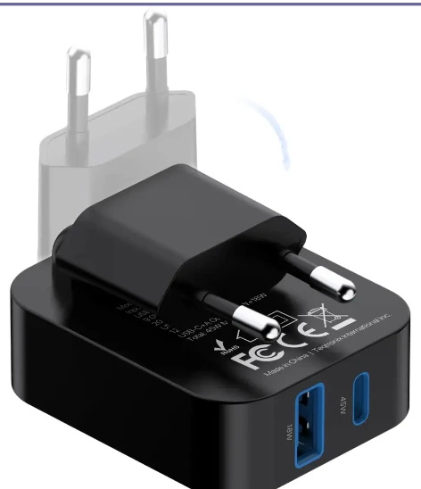 شارژر دیواری پاورولوژی Powerology Crab Foldable EU GaN Charger PWCUQC066BK (E)