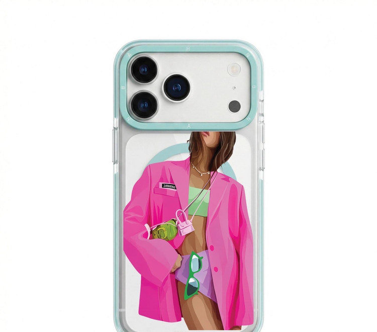 قاب دختر کت صورتی Pink Girl با مگ سیف آیفون (G)