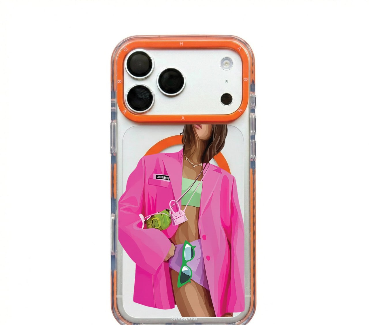 قاب دختر کت صورتی Pink Girl با مگ سیف آیفون (G)