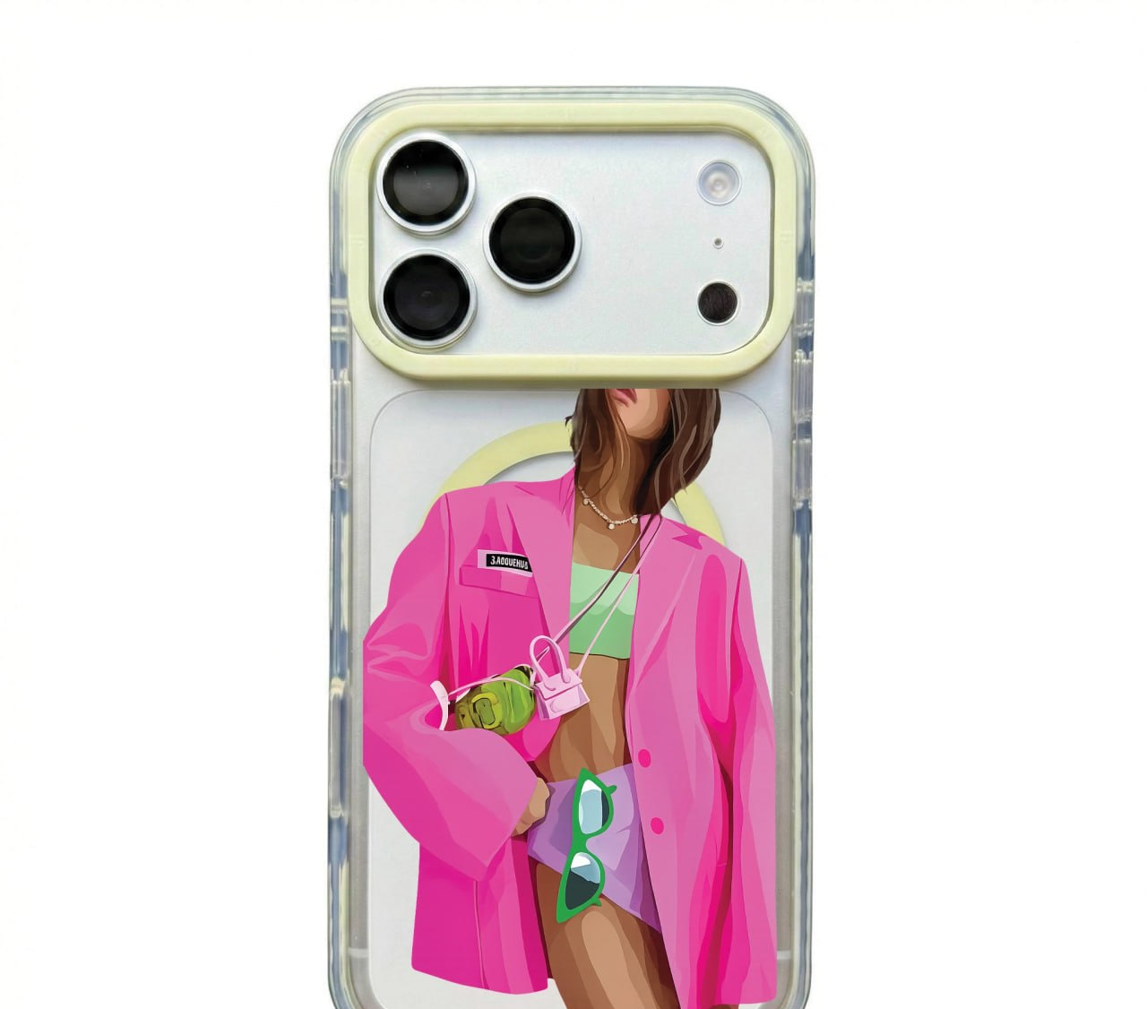 قاب دختر کت صورتی Pink Girl با مگ سیف آیفون (G)