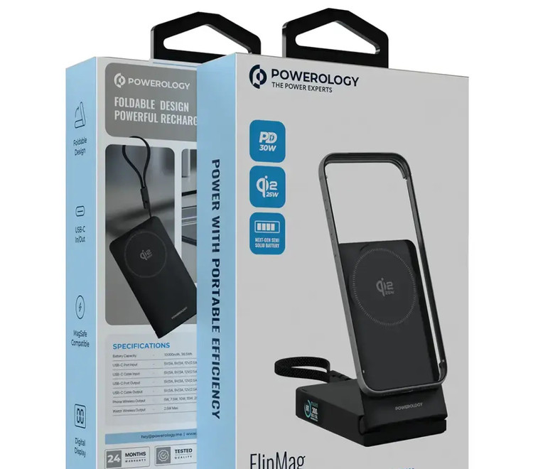 پاور بانک پاورولوژی Powerology FlipMag 10000MAH Magsafe Power Bank (G)