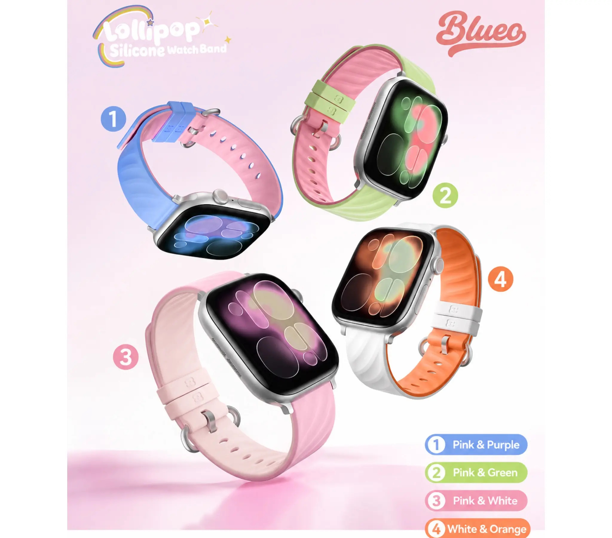 بند اپل واچ بلو Blueo Lollipop Dorri Silicone Watch Band (G)