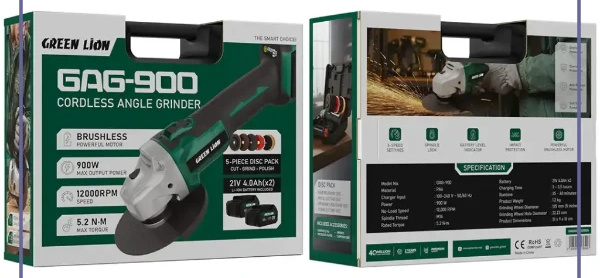 مینی سنگ فرز شارژی گرین لاین GNGAG900GRGN (E)