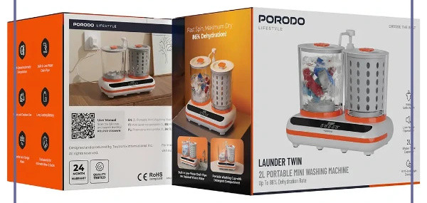 ماشین لباسشویی کوچک پرودو PDLFSTHP200WH (E)