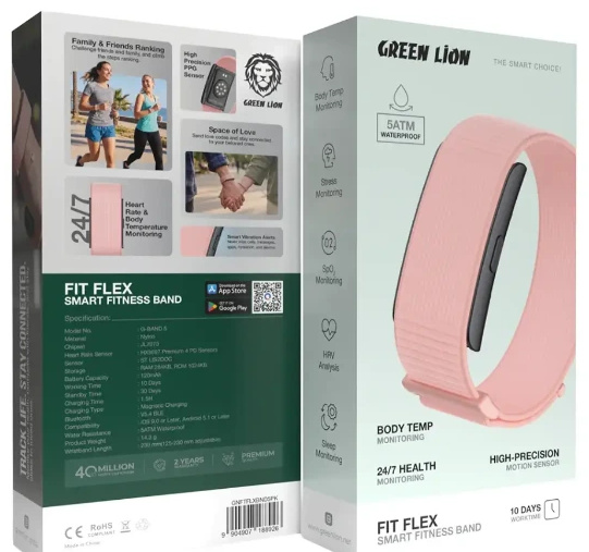 دستبند سلامت و ورزشی گرین لاین GNFTFLXBND5PK (E)