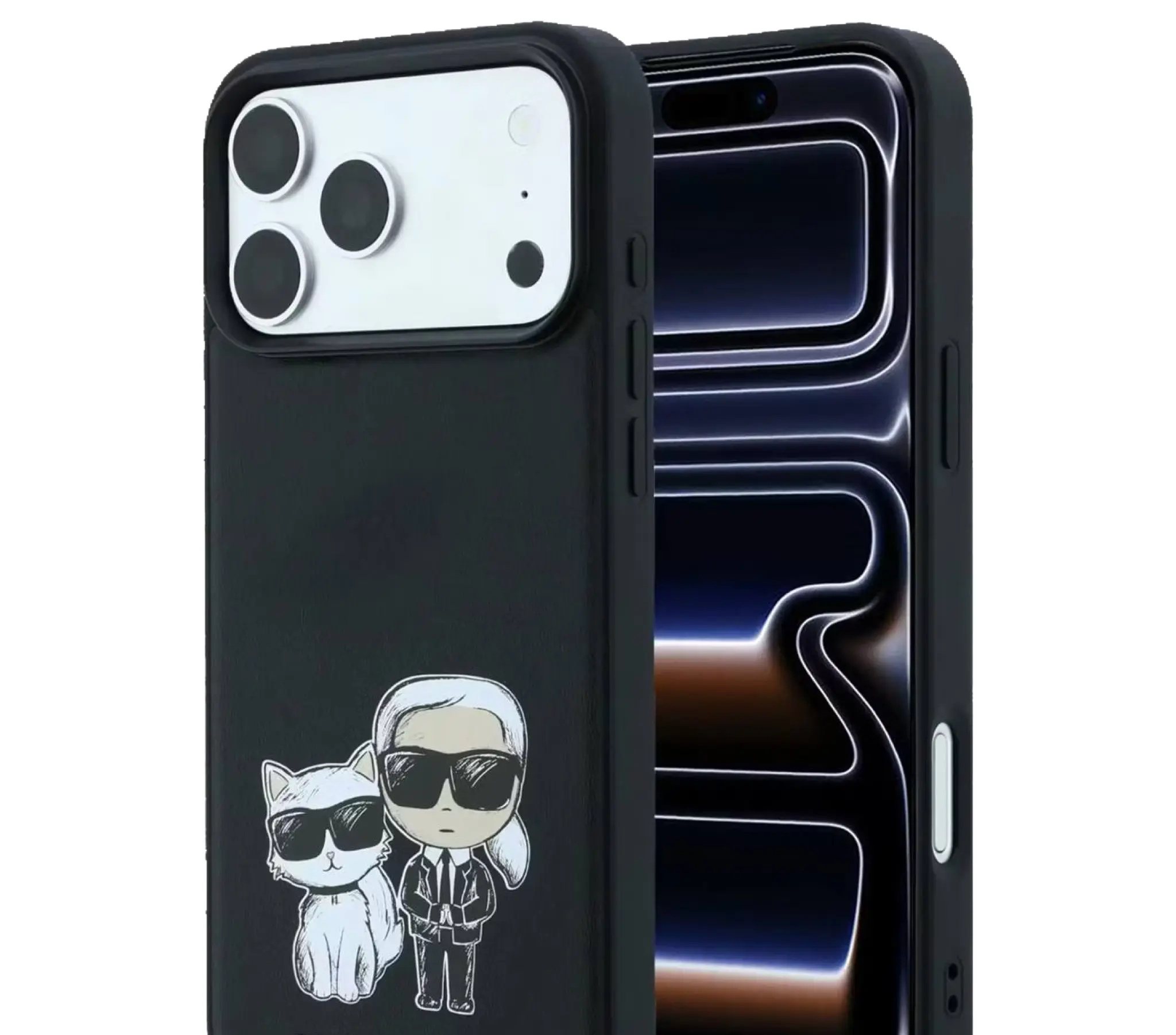 قاب کارل لاگرفلد Karl Lagerfel Smooth MagSafe PU Karl & Choupette Bodies Sketch (G)