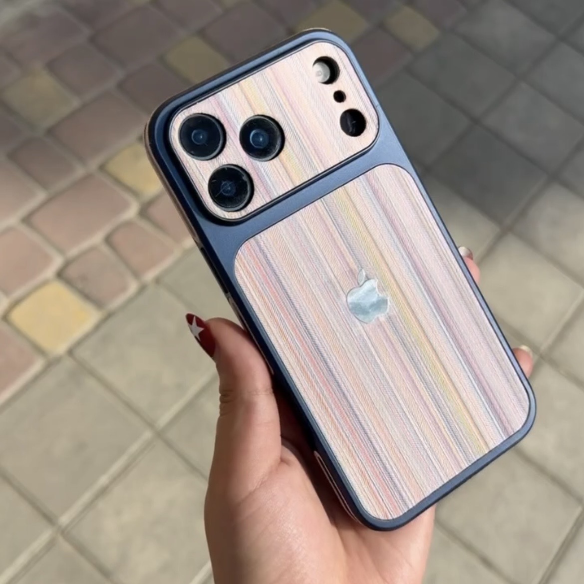قاب گوشی مدل striped case (سرمه ای ) c4867 (T)