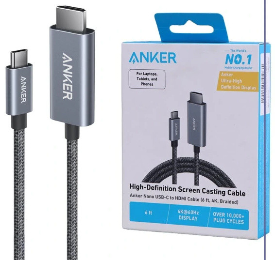 کابل تصویر Type-C به HDMI انکر A87E0H12 (E)