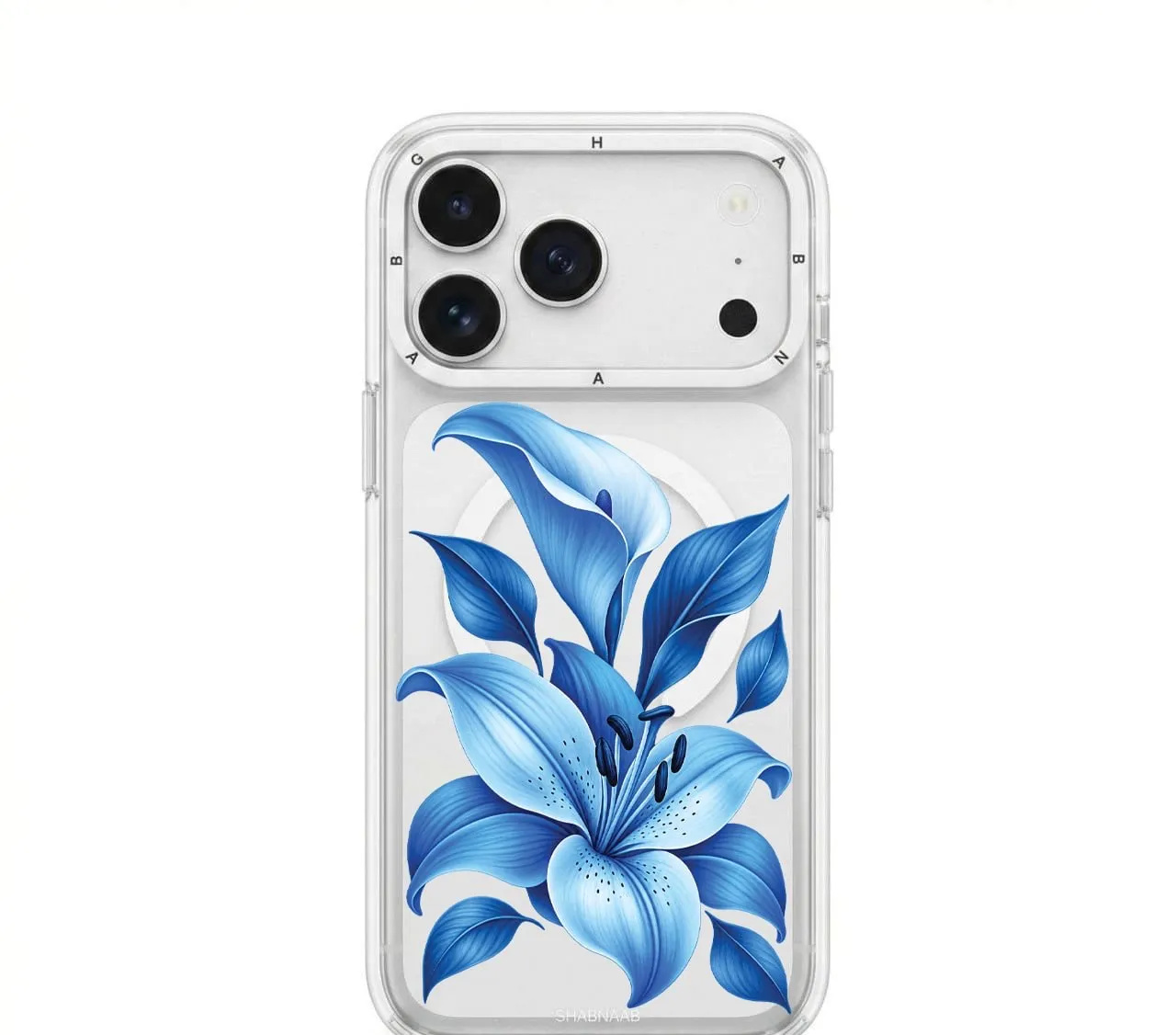 قاب لیلیوم آبی Blue Lilium با مگ سیف آیفون (G)