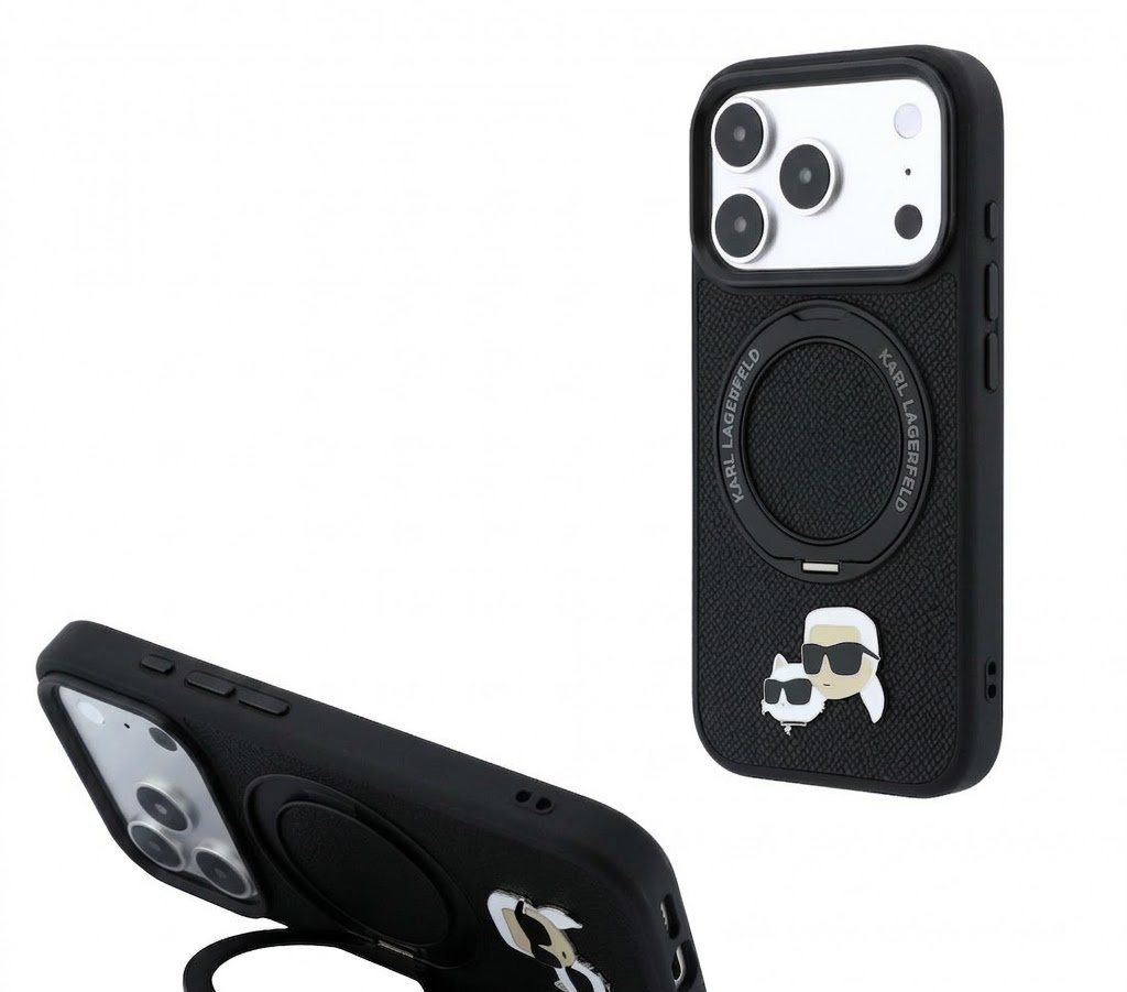 قاب کارل لاگرفلد Karl Lagerfel HC Magsafe PU Ring Stand 360 Heads Pin (G)