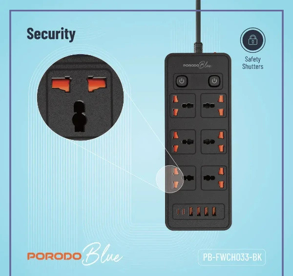 چندراهی برق و شارژر رومیزی پرودو PBFWCH033BK (E)