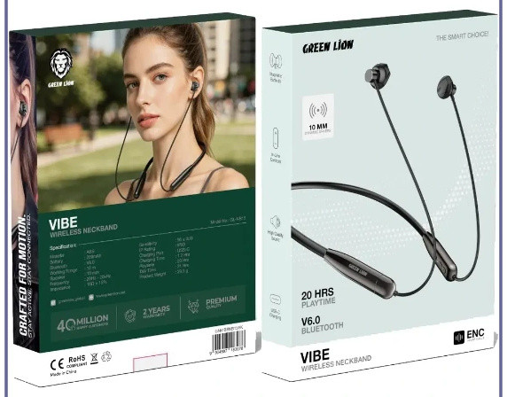 هندزفری گردنی گرین لاین GNVIBENB15BK (E)