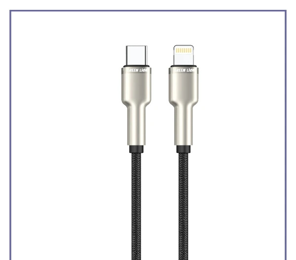 کابل تبدیل USB-C به لایتنینگ گرین لاین Green Lion GN27BRC2LBK (E)