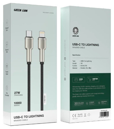 کابل تبدیل USB-C به لایتنینگ گرین لاین Green Lion GN27BRC2LBK (E)