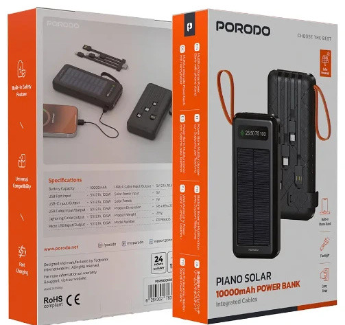 پاوربانک خورشیدی 10000 پرودو PDPBB306BK (E)