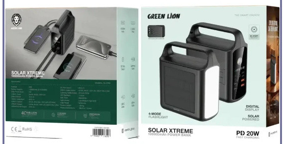 پاوربانک خورشیدی 100000 گرین لاین GNPXB9S100KBK (E)
