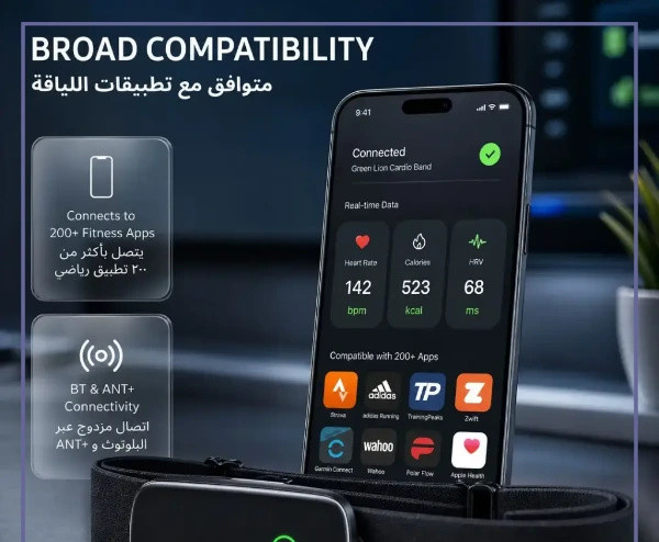 بند سنجش ضربان قلب سینهای گرین لاین GNBND4CHSTBK (E)