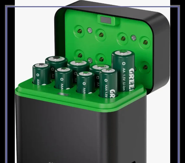 داک باتری قلمی و نیم قلمی قابل شارژ گرین لاین GNRB4A43APBK (E)